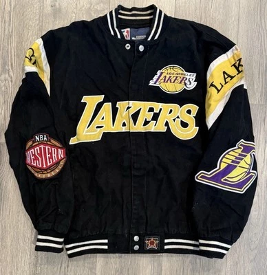 Vintage Los Angeles Lakers Jeff Hamilton Men’s Racing Letterman Jacket Medium - Image 1 of 4
