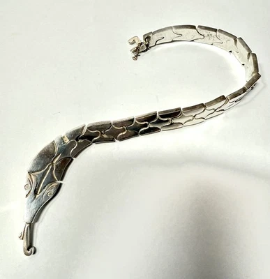Pulsera SERPIENTE Plata Vintage México 70+ gramos Taxco Artist TS-79 925 6.5" Foto 1 de 4