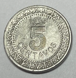 1913 M Mexico 5 Centavos Nearly Extra Fine XF - Picture 1 of 2