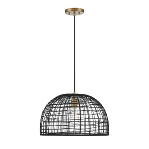 Savoy House 1-Light Pendant, Black/Natural Brass Accents - M70105BRNB - Picture 1 of 1