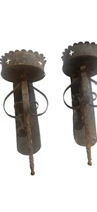 Vintage Pair Castle Wall Sconce Light  Parts Repair Gothic Spanish Revival Goth - Picture 1 of 8