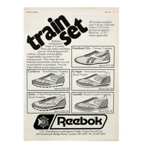 Vintage 70s 80s Reebok Trainers poster print ad advertising sneakers shoes kicks - Picture 1 of 5