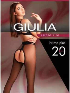 Giulia Intimo Plus 20 Den sexy Strumpfhose Premium Größe L  Farbe Schwarz Ouvert - Bild 1 von 2