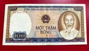 1980 MOT TRAM DONG 100 DONG VIETNAM BANKNOTE - Picture 1 of 2