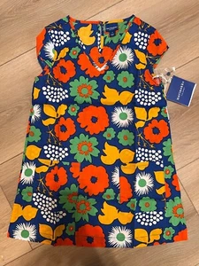 Marimekko X Target Girls Floral Kukkatori Print Cap Sleeve Shift Dress Size S - Picture 1 of 6