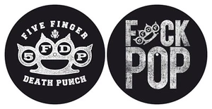 FIVE FINGER DEATH PUNCH DJ SLIPMAT FILZMATTE FUCK POP KNUCKLE BLEEDING 2er SET - Picture 1 of 1