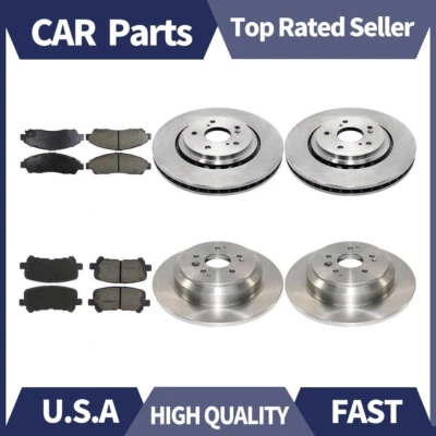 Rotores de freno delanteros + traseros y pastillas de freno de cerámica para Acura MDX 2014-2016 Foto 1 de 4