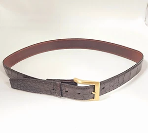 Size 40 Brown Alligator Men's Dress Belt 35mm (1 3/8") wide MADE IN USA - Picture 1 of 7