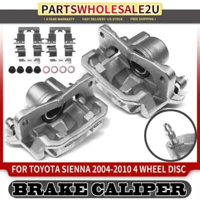 2x Pinzas de freno laterales traseros y soporte para Toyota Sienna 2004-2010 con 4 ruedas Foto 1 de 4