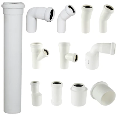 HT Rohr System Formstücke Abzweig Abwasser Bogen Reduzeirung Muffe weiß