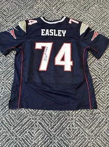 DOMINIQUE EASLEY Signed Autograph Custom NFL New England Patriots JERSEY - Picture 1 of 4