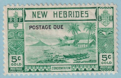 BRITISH NEW HEBRIDES J6 POSTAGE DUE  MINT HINGED OG * VERY FINE! - ZYE - Image 1 of 2