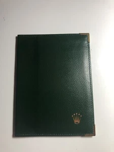 Auténtica billetera de cuero verde Rolex vintage porta pasaporte ver fotos - Imagen 1 de 7