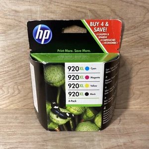 HP 920XL schwarz + dreifarbig 4er-Pack XL Tintenpatronen ungeöffnet - Bild 1 von 4