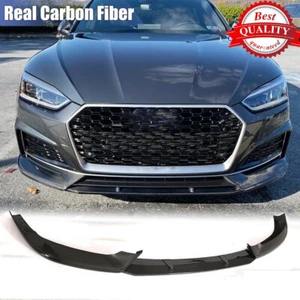 Real Carbon Front Bumper Lip Spoiler for Audi A5 B9 Sline S5 Sportback 2017-2019 - Bild 1 von 13