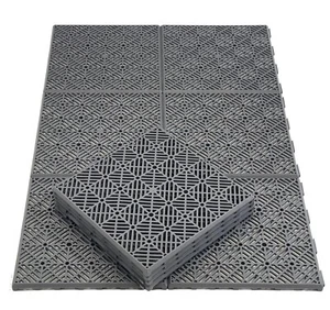 Interlocking Garden Plastic Tiles Nonslip Walkway Lawn Patio Floor Grey 30x30cm - Picture 1 of 6