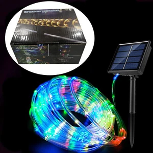 Solar LED Night Light Rope String Tube Strip Outdoor Garden Lamp Ambient Light - Picture 1 of 21
