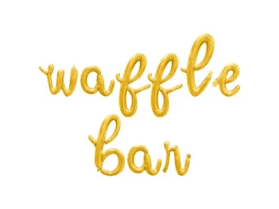 WAFFLE BAR Cursive Letter Balloon Banner - Baby Shower Party Supply Decorations - Image 1 of 4