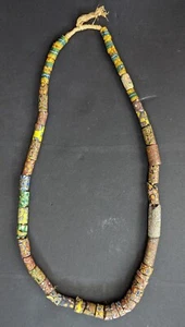 AFRICAN ORIGINAL TRADE BEADS JEWELRY CURRENCY MILLEFIORI NECKLACE VENETIAN ETNIX - Picture 1 of 8