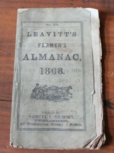 Leavitt’s Farmer’s Almanac 1868 No. 72 - Original - Picture 1 of 2