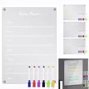 Magnetic Dry Erase Kitchen Fridge Weekly Meal Planner Menu Board Chart 11.7*8.3" - Picture 1 of 18