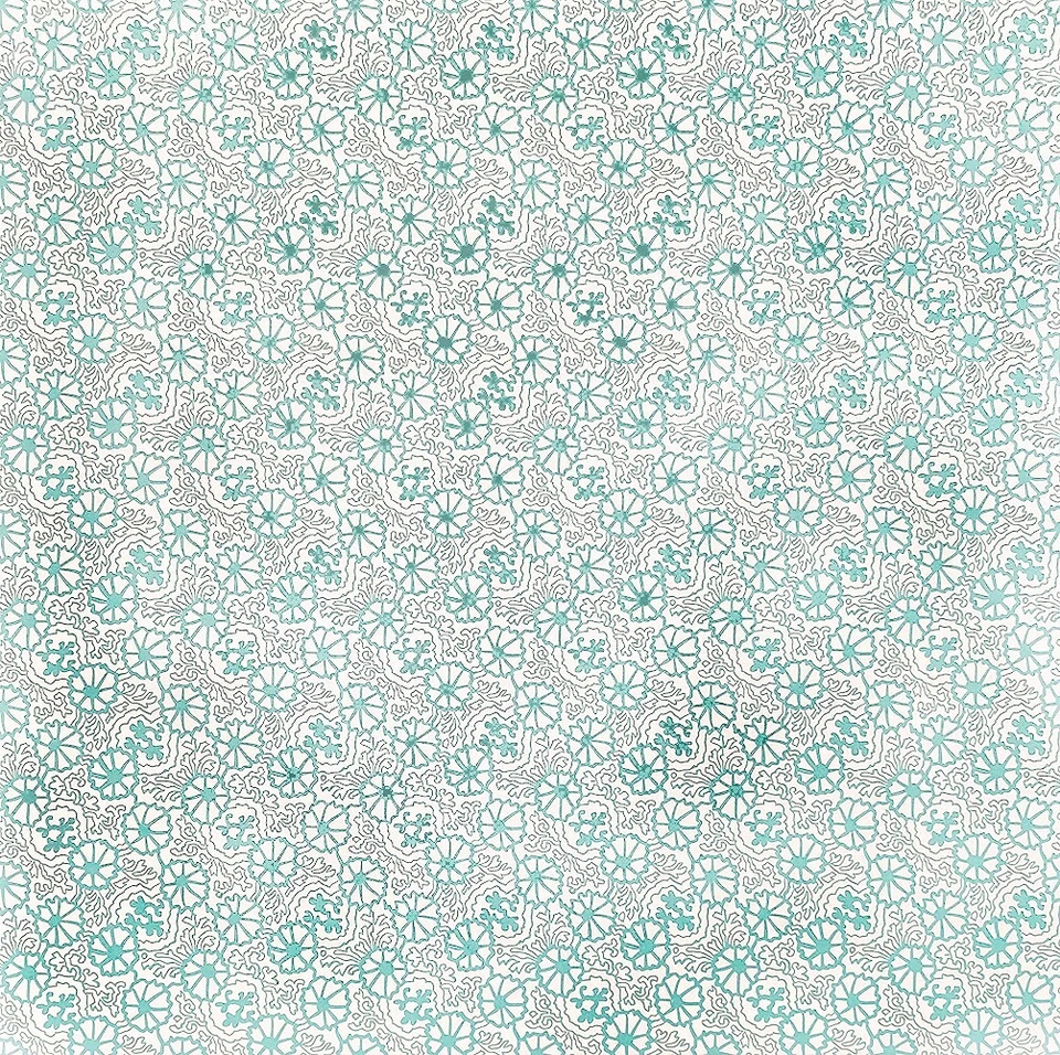 Really Great Paper, Blue Green Fun Floral Cardstock, 2 x 12", Aqua, Flowers - Image 1 of 1