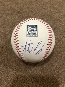 Anthony Rizzo 2021 Lou Gehrig Day Logo Auto Baseball MLB Hologram Yankees - Picture 1 of 3