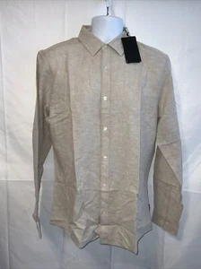Only & Sons Cainen Long Sleeved Linen Shirt Casual Formal Office Size Large - Picture 1 of 8
