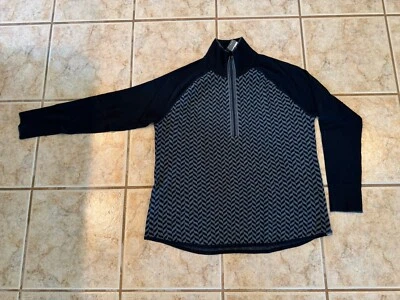 Suéter Pullover Eddie Bauer Engage 1/4 Cremallera Para Mujer Grande Negro Gris Nuevo con Etiquetas Nuevo Foto 1 de 4