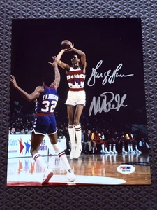 Magic Johnson George Gervin Signed Autograph 8x10 Photo PSA DNA - Picture 1 of 3