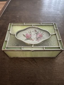 Bevel Glass With Inside Mirror Jewelry Box - Picture 1 of 6