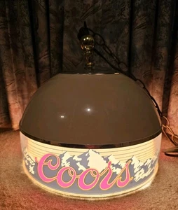 Vintage 1980 Adolph Coors Bier Pool Billard 15" Kette Hängeleuchte Lampe, funktioniert - Bild 1 von 12