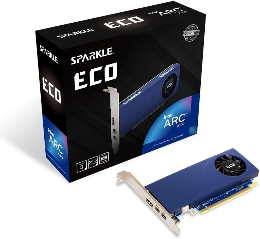 Sparkle Intel Arc A310 Equipped 50W Power Consumption Graphics Card SA310C-4G - Image 1 of 4