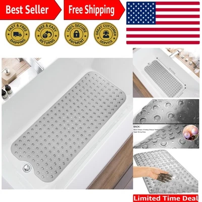 Alfombrillas de Bañera para Bañera de Ducha, Extra Largas Antideslizantes 39 X 16 Pulgadas Alfombra de Baño con Drai Foto 1 de 4