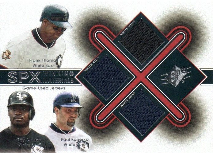 2001 Upper Deck Spx Frank Thomas Ray Durham Paul Konerko Juego Camisetas Usadas Foto 1 de 2