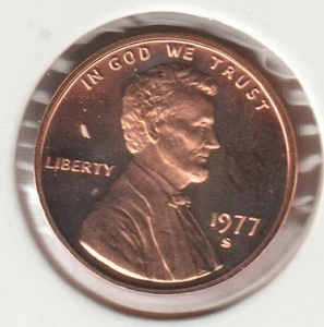 Rare US Old Very Nice 1977-S Lincoln Penny Cent From Mirror Cameo Proof Set USA - Picture 1 of 2