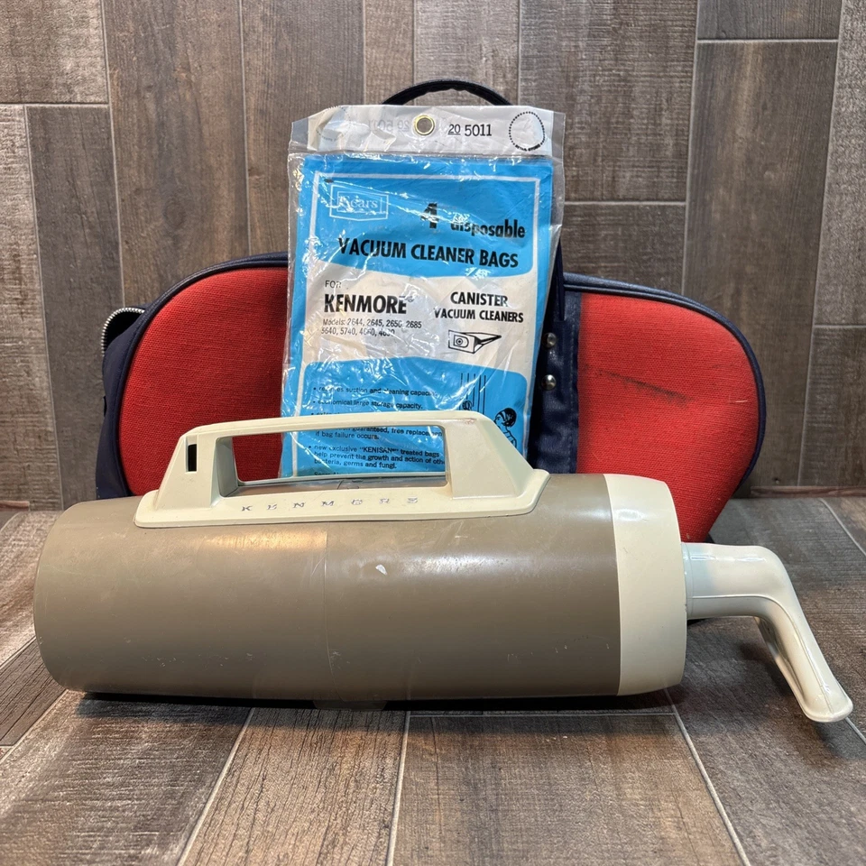 Vintage Kenmore 20861000 Hand Vacuum w/ Case & 4 New Bags Sears Canada 1960s - Image 1 of 4