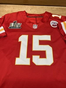 Sewn Patrick Mahomes Kansas City Chiefs Super Bowl Jersey Red Home Adult Small - Picture 1 of 8