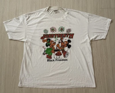Camisa Vintage Años 90 'Disney Juneteenth' XL Mickey Minnie Mouse Freaknik Negra Foto 1 de 4