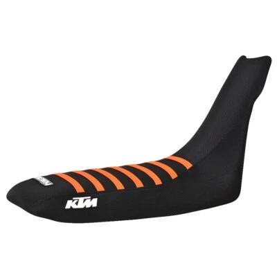 2000-05 400 640 LC4 E Six Days Supermoto Enduro Seat Cover BLK/ORG rib LOGO #326 - Bild 1 von 3