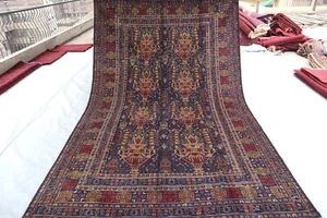 Antique 6x10 ft Vintage Flower Pot Design Terracotta Rug, Afghan Handmade Rugs - Picture 1 of 15