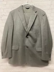 Saks Fifth Avenue Suit 2 Piece Ermenegildo Zegna Wool Gray 40L Defect Pants - Picture 1 of 19