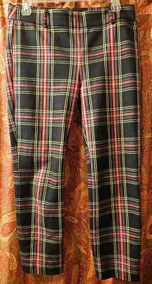 J. Pantalones elásticos a cuadros negros rojos talla 6 Crew Winnie para mujer  Foto 1 de 4