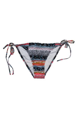 Volcom Blau Koralle Bedruckt Gratis Aktuelle Knapp Binden Seitlich Bikini Hose L - Bild 1 von 3