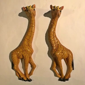 Vintage 1977 Giraffe Pair Wall Hanging Mid Century Style Kitsch Art RARE! - Picture 1 of 6