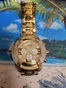 Aqua Master Pave Dial Bezel Mop Sub Chronograph Quartz new battery - Picture 1 of 14