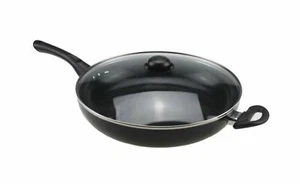Keramik 28cm Antihaft Bratpfanne Wok mit Glasdeckel Schwerlast Kochfeld Gas Küche  - Bild 1 von 4