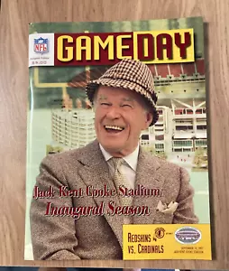 Game Day Magazine Vintage Redskins 1997 Inaugural JACK KENT COOKE Football - Picture 1 of 7