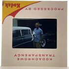 Vintage 35Mm Slide Man Standing By Buick Roadmaster Classic Car, Bunny Rabbit #1