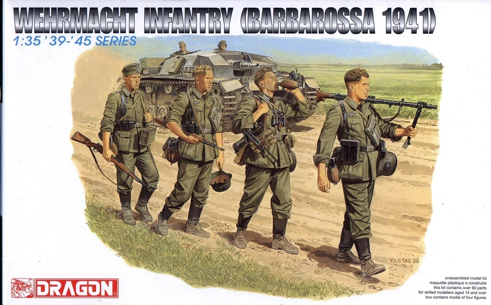 Dragon 1/35 6105 WWII German Wehrmacht Infantry (Barbarossa 1941) (4 Figures) - Image 1 of 1